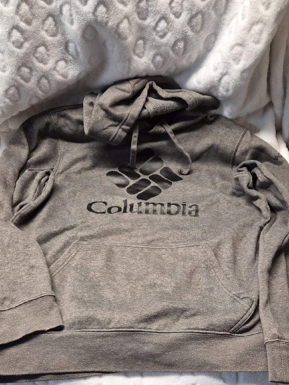 Columbia Men's Small Heather Gray Pullover Hoodie with Logo